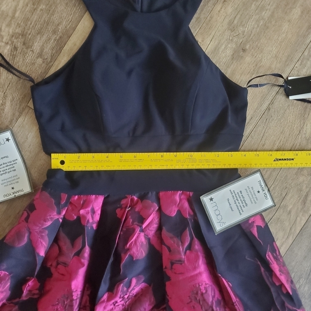X by Xscape Navy Fuchsia Sleeveless Cocktail Party Dress Size 10 NWT - Picture 12 of 15